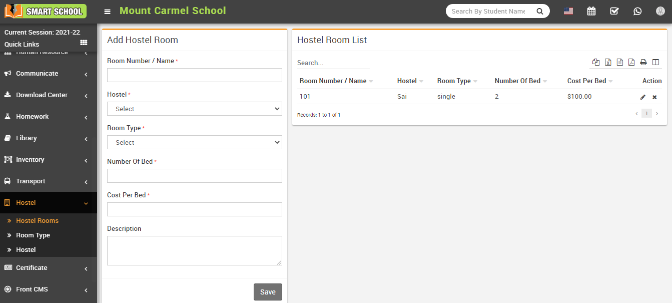 Add hostel rooms image