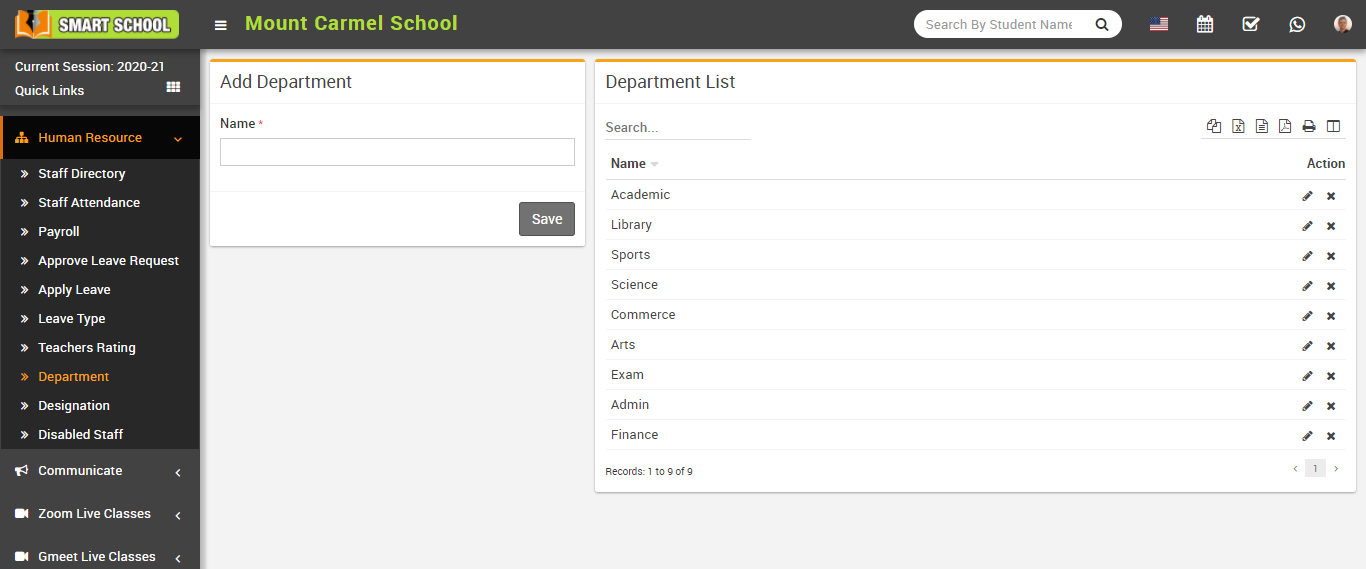 Add department image