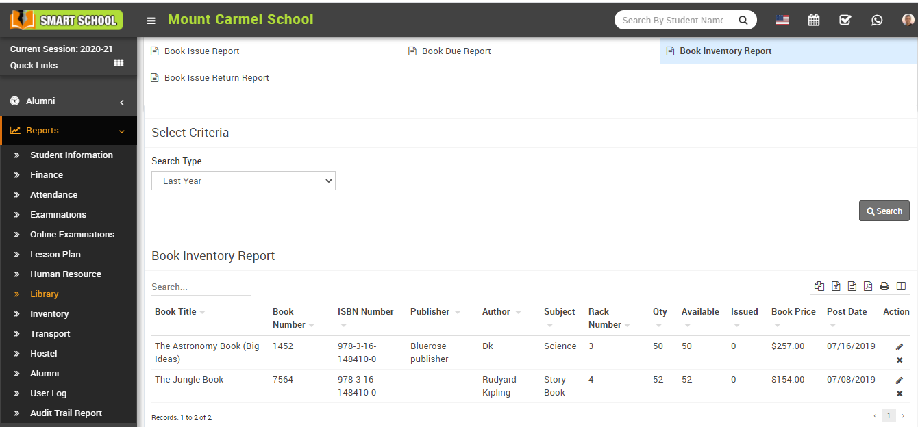 Book inventory report image