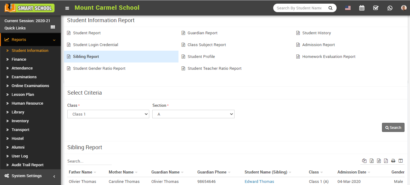 Sibling report image